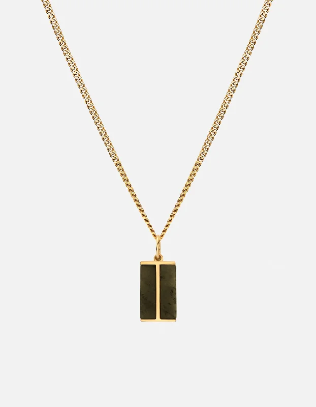 Women’s radiant necklace-Duo Jasper Necklace, Gold Vermeil