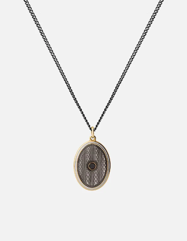 Women’s two-tone necklace-Argyle Black Diamond Necklace, Gold Vermeil/Gray