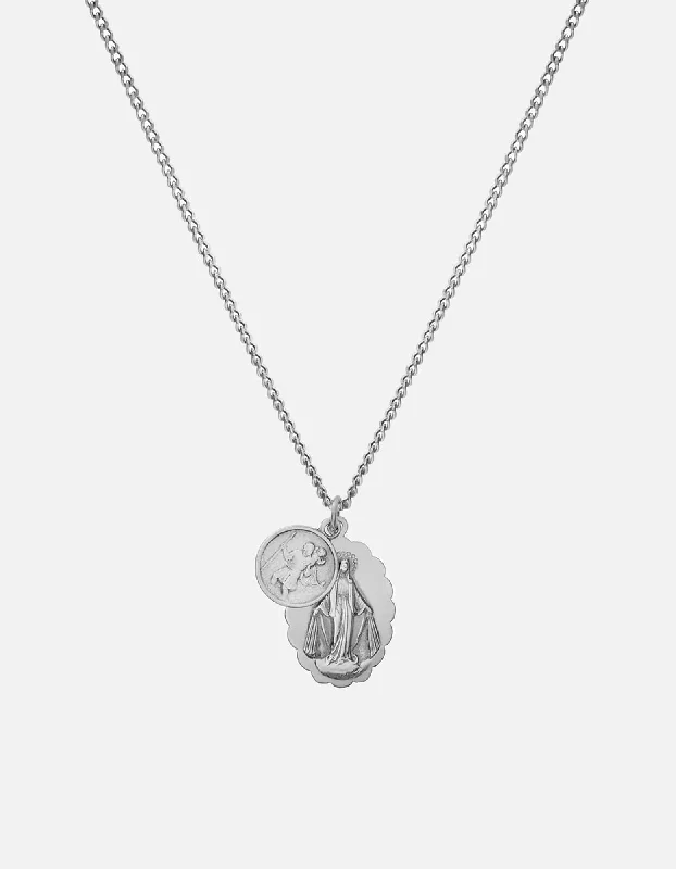 Women’s luxury necklace-Mini Saints Necklace, Sterling Silver