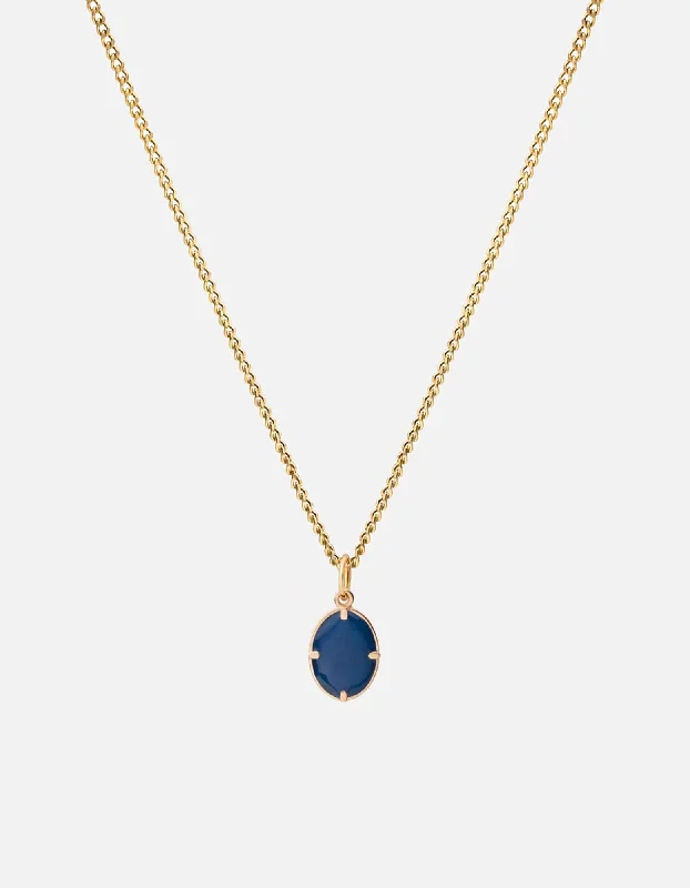 Women’s layered gold necklace-Portal Necklace, 14k Gold/Blue