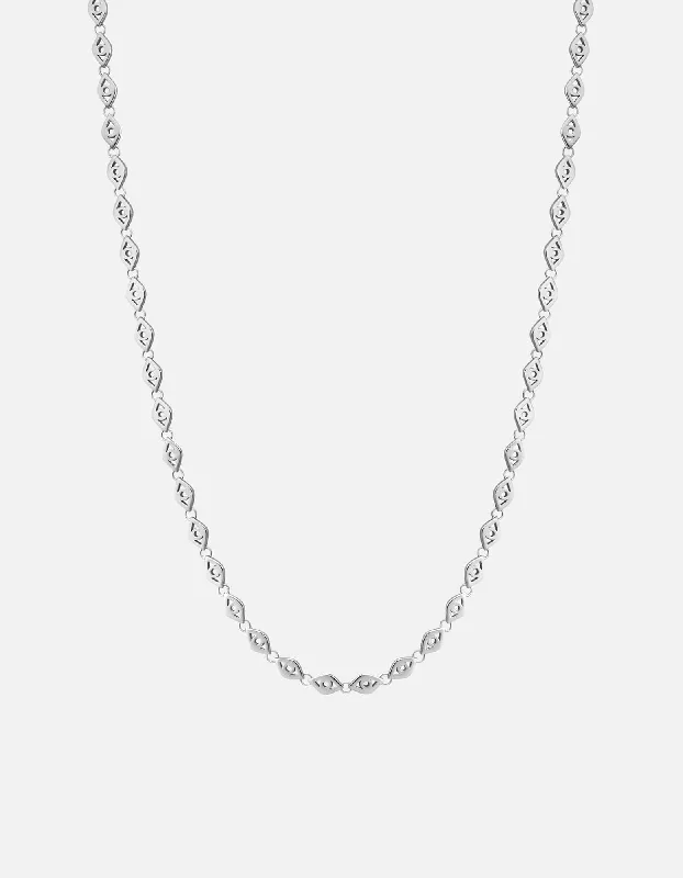 Women’s zodiac necklace-Mati Eye Chain Necklace, Sterling Silver