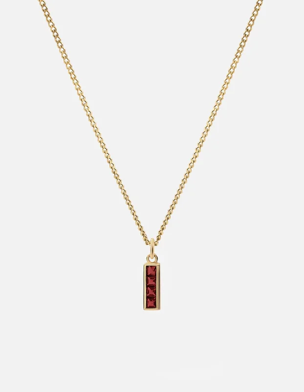 Women’s eternity necklace-Totem Garnet Necklace, Gold Vermeil