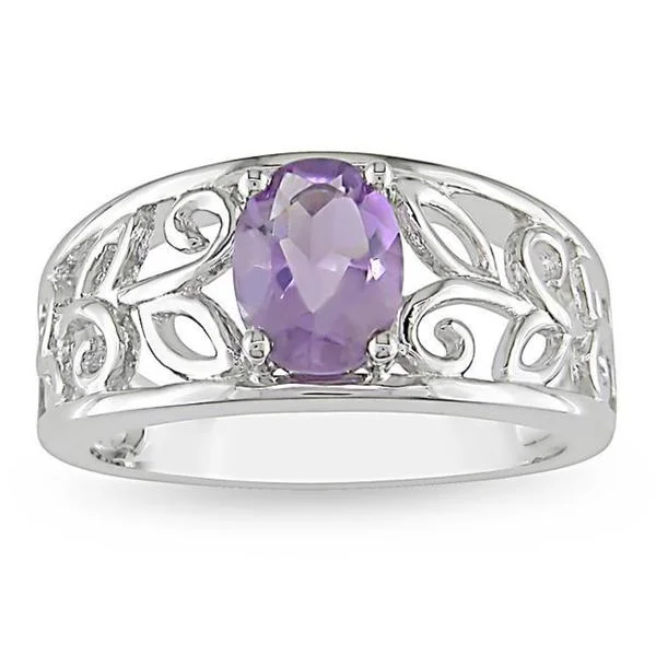 Women’s stacked rings-Miadora Sterling Silver Amethyst Fashion Ring