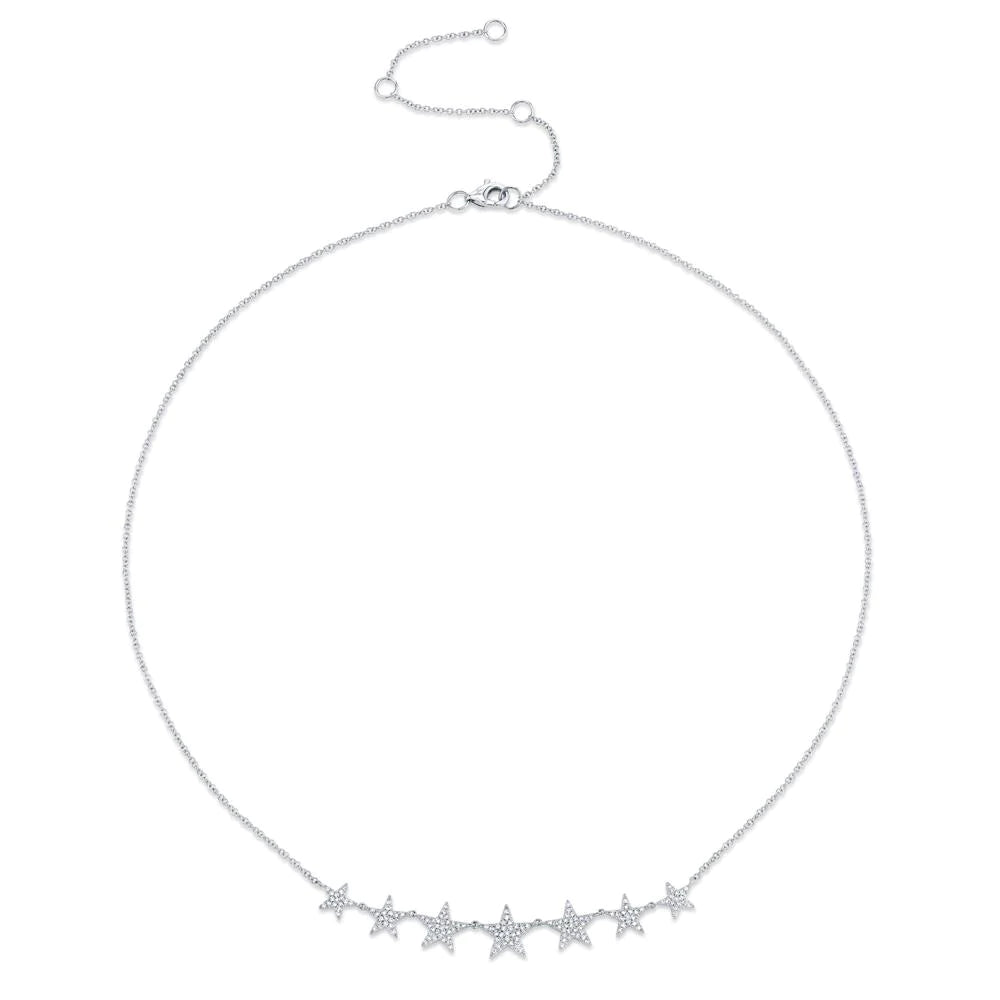 Women’s gemstone pendant necklace-0.35ctw Diamond Star Necklace