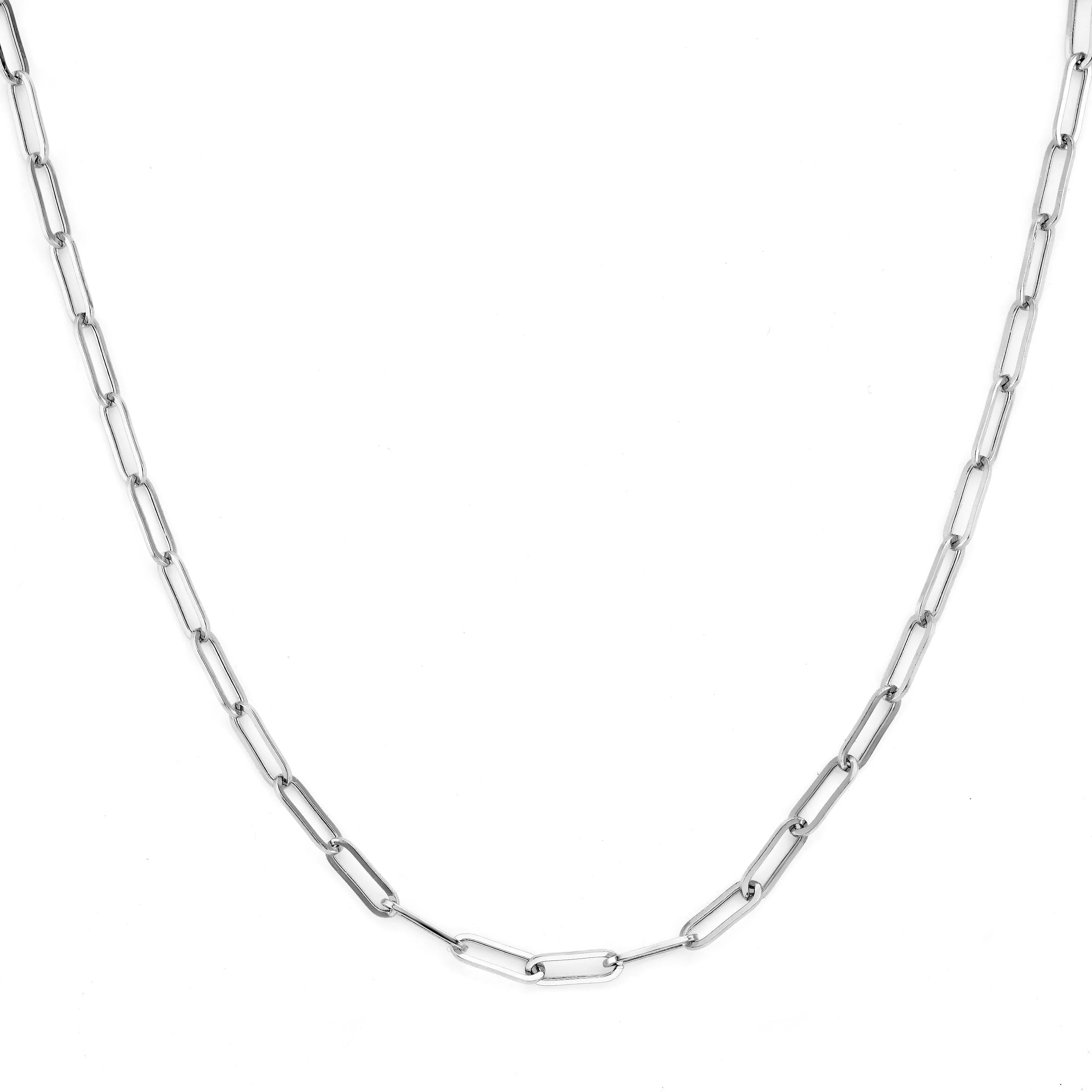 Women’s multi-stone necklace-18" Paperclip Chain