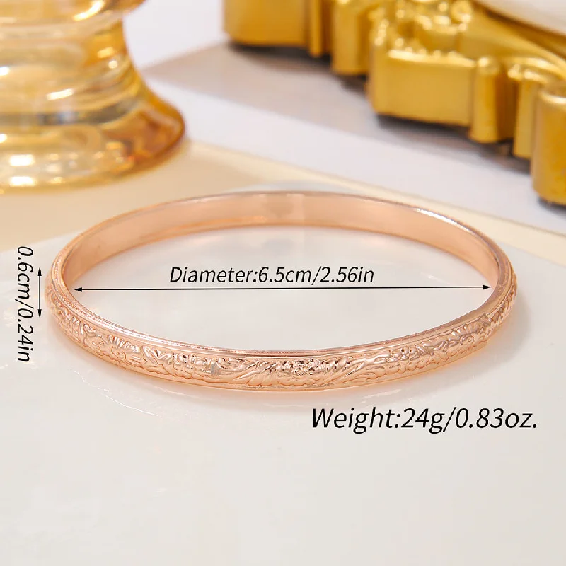 Women’s friendship bracelet-Simple Style Solid Color Copper Plating 18k Gold Plated Bangle