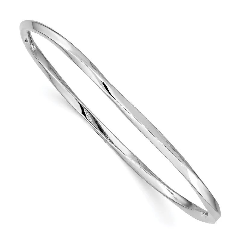 Women’s statement bracelet-Sterling Silver Rhodium-plated 3.50mm Bangle-WBC-QB894