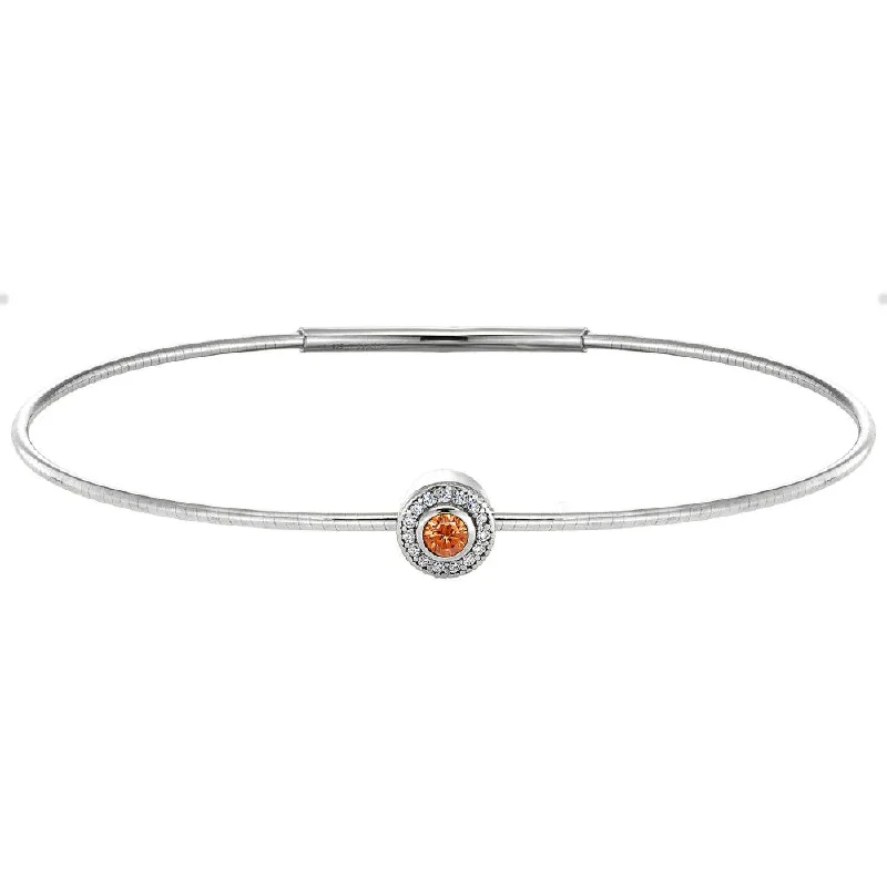 Women’s moonstone bracelet-Birth Gems Topaz Bangle