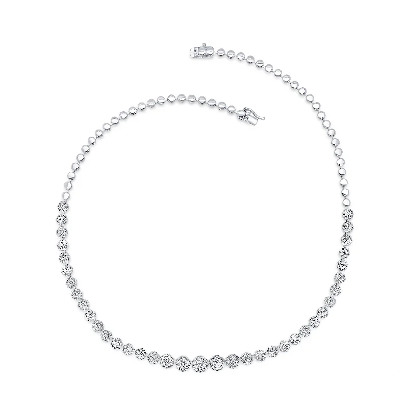 Women’s sterling silver necklace-7.00ctw Diamond Tennis Necklace