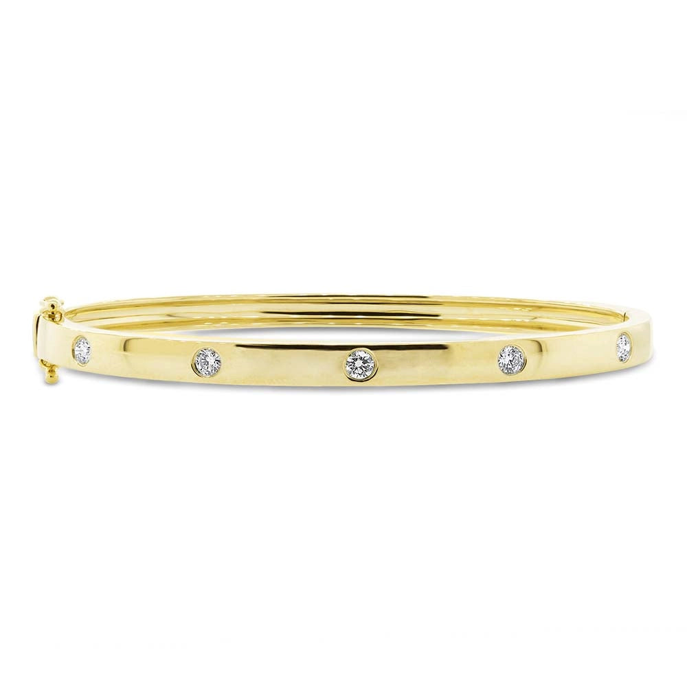 Women’s butterfly bracelet-14K Yellow Gold Bangle w/ Flush Diamonds