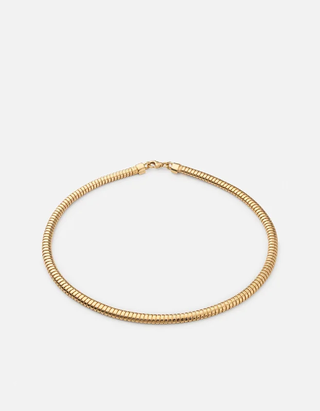 Women’s minimalist necklace-Hana Choker, Gold Vermeil