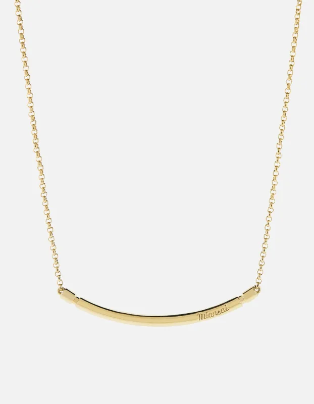 Women’s simple diamond necklace-Channel Necklace, Gold Vermeil