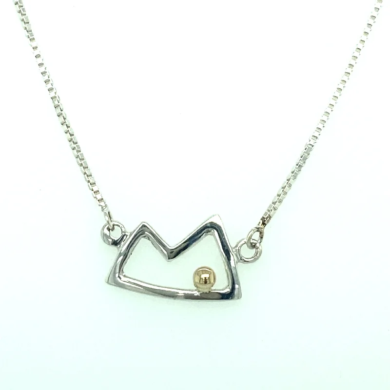 Women’s gemstone and diamond necklace-Have Faith Dainty Mountain Necklace