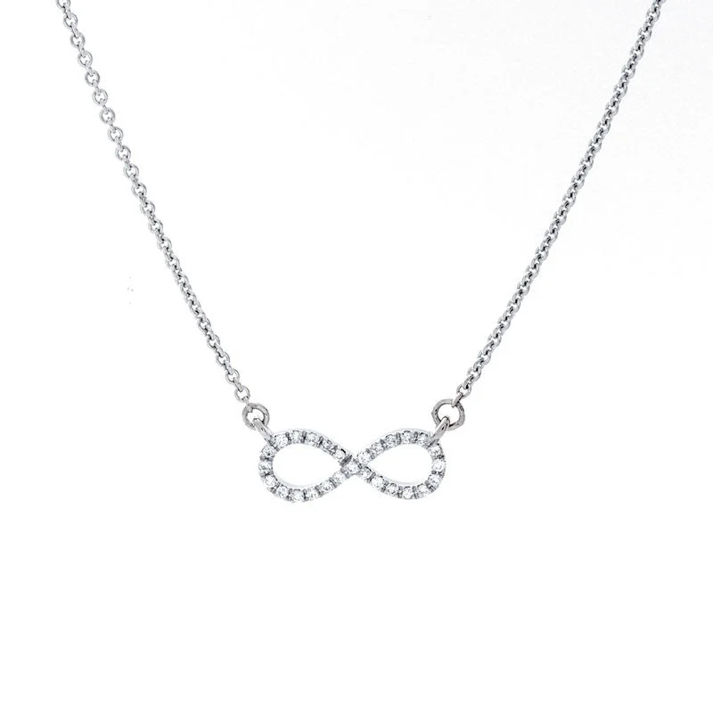 Women’s rose gold necklace-Infinity Diamond Necklace