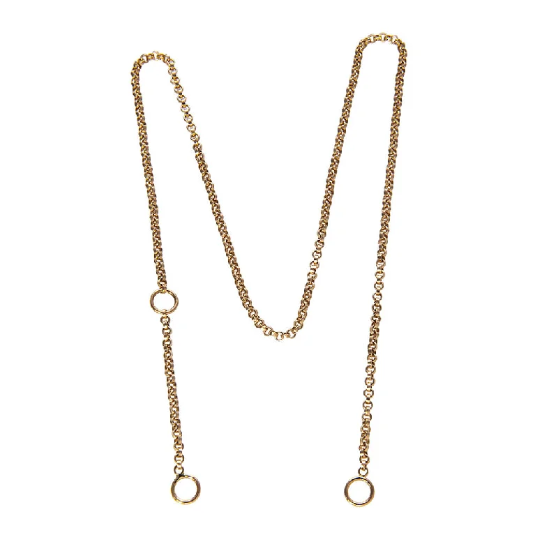 Women’s gemstone drop necklace-Marla Aaron 14K Gold 3 Loop Rolo Chain Necklace