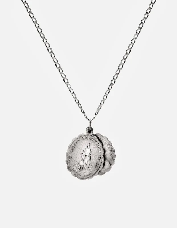 Women’s luxury necklace-Saints Necklace, Matte Sterling Silver