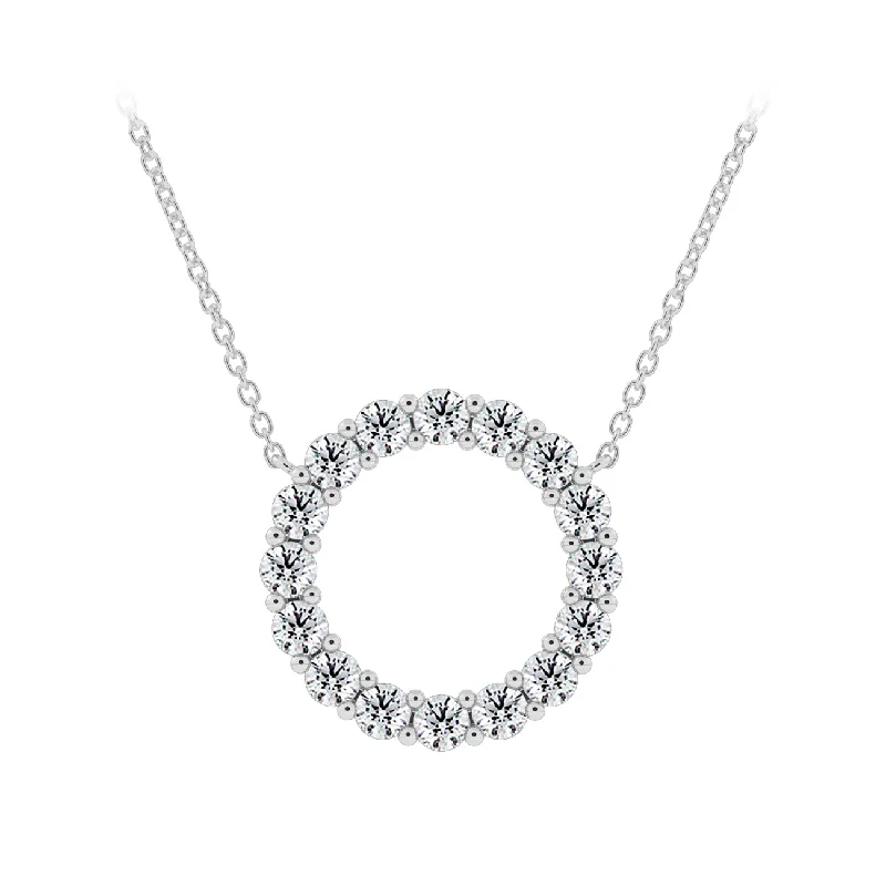 Women’s gemstone necklace-De Beers Forevermark Diamond Circle Necklace (0.51ctw)