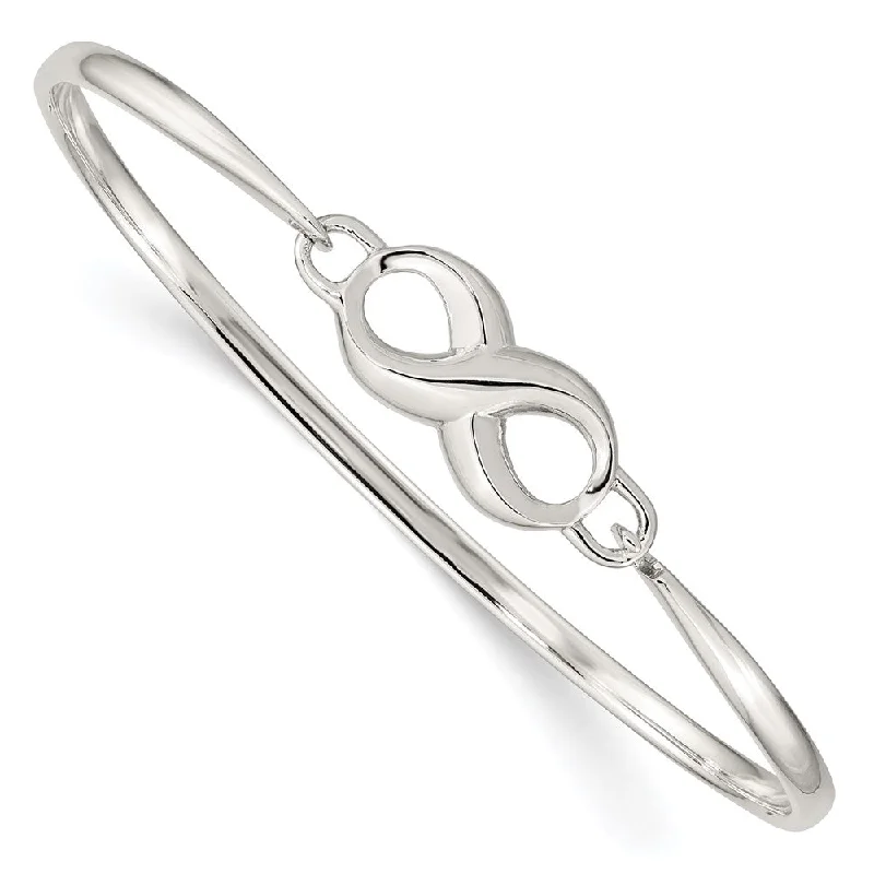 Women’s crystal bangles-Sterling Silver Infinity Bangle-WBC-QB914