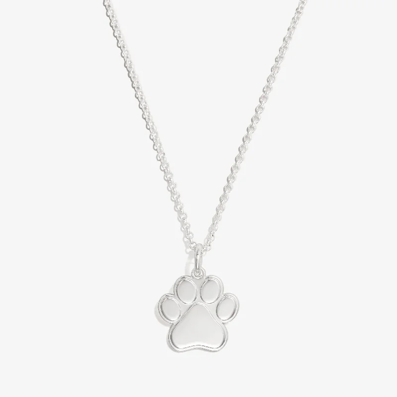 Women’s vintage necklace-Paw Print Charm Necklace, 21''