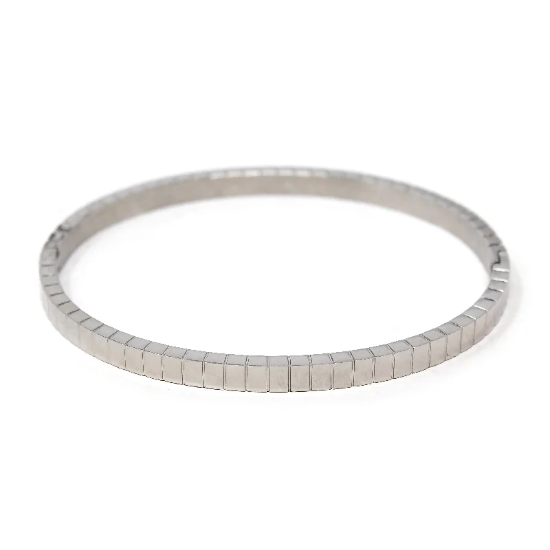 Women’s stackable bracelets-4mm STRIPED Stainless Steel Bangle