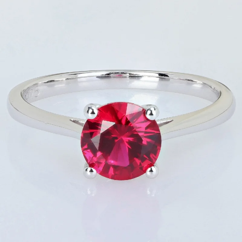 Women’s multi-stone ring-Miadora 1 5/8ct TGW Created Ruby Solitaire Ring Sterling Silver