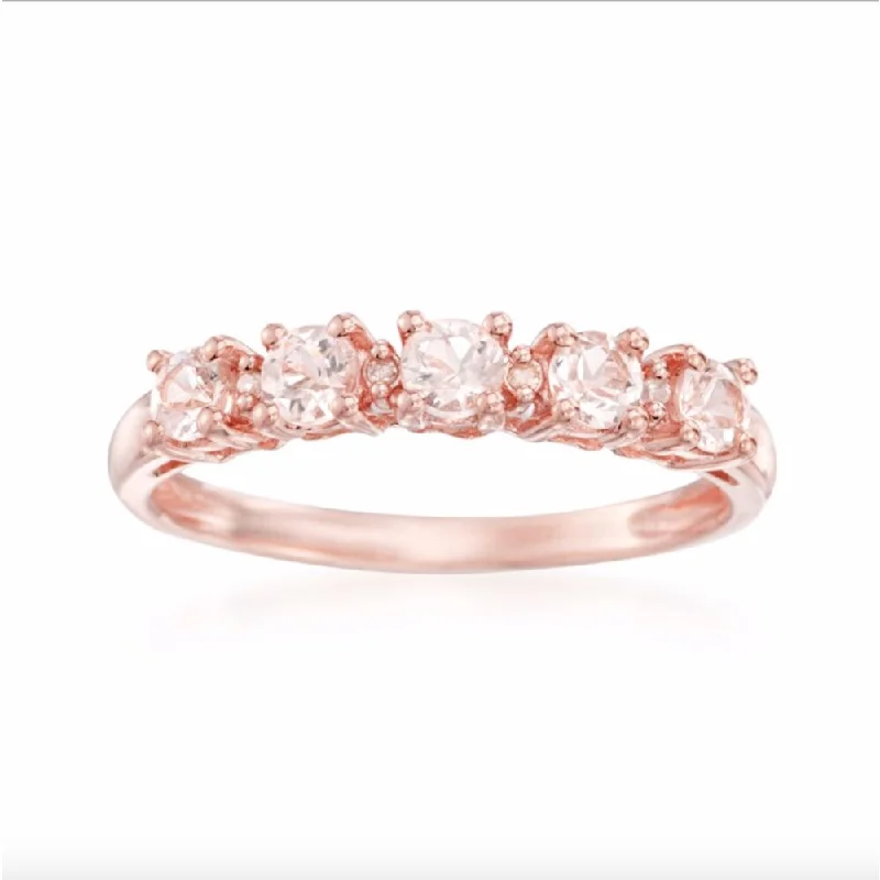 Women’s oval diamond ring-10kt Rose Gold Morganite and Diamond Ring