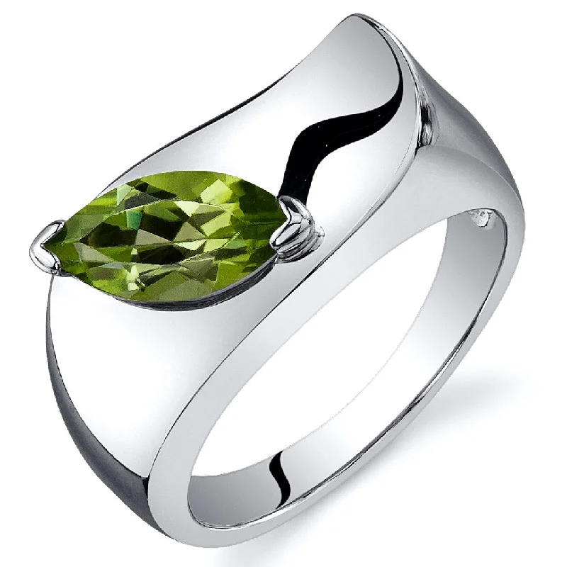 Women’s diamond and ruby ring-Sterling Silver 1 ct Peridot Solitaire Ring