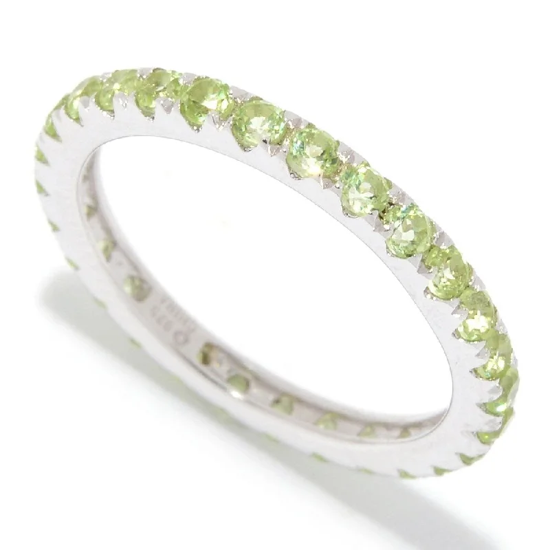 Women’s rose gold ring-Sterling Silver Peridot Band Ring