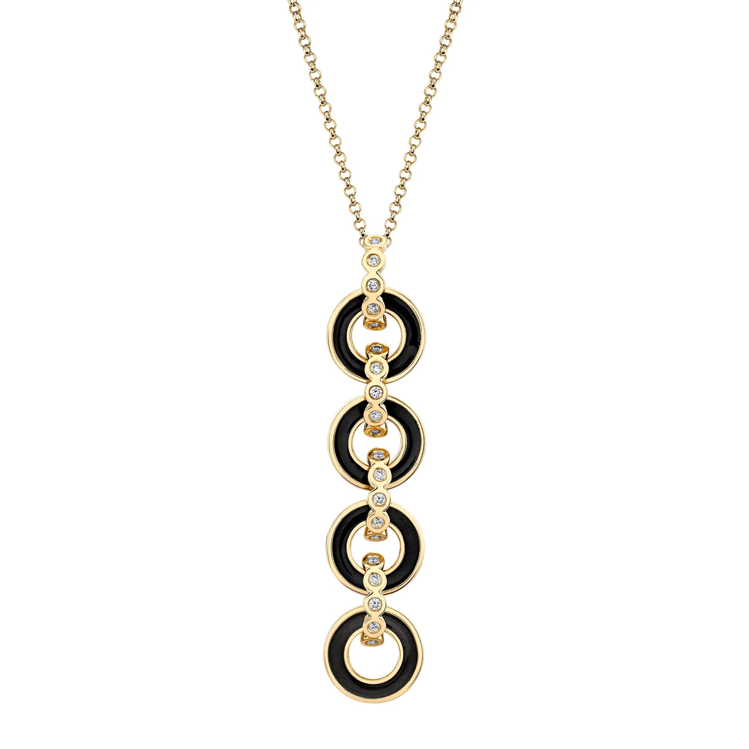 Women’s double-layered necklace-0.30ctw Diamond Chroma Arch Drop Pendant