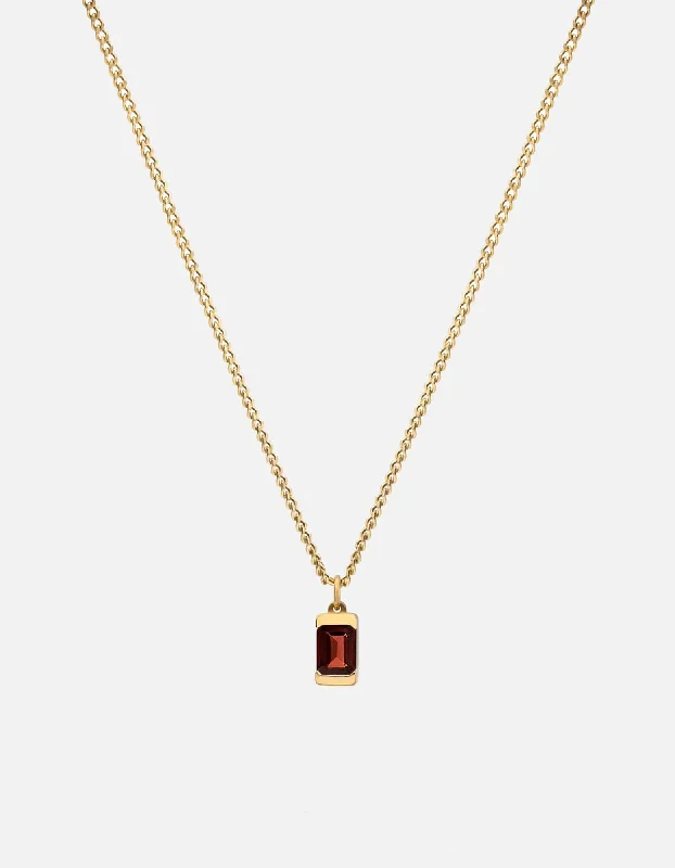 Women’s luxury necklace-Valor Garnet Necklace, 14k Gold