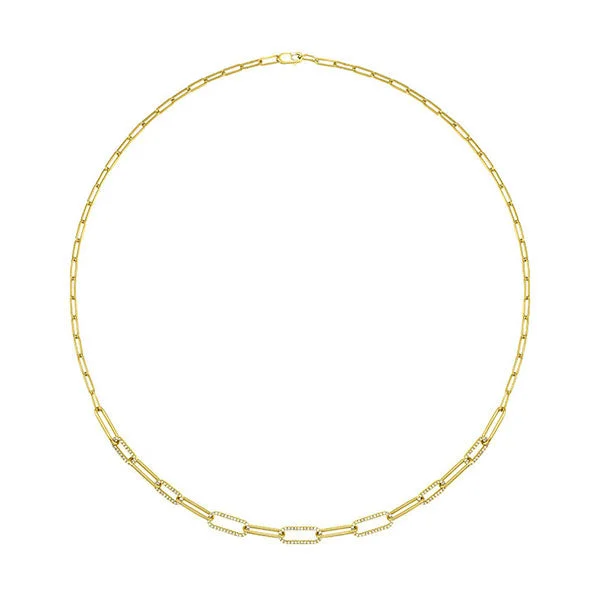 Women’s simple diamond necklace-14Kt Yellow Gold Diamond (1/2Ctw) Necklace