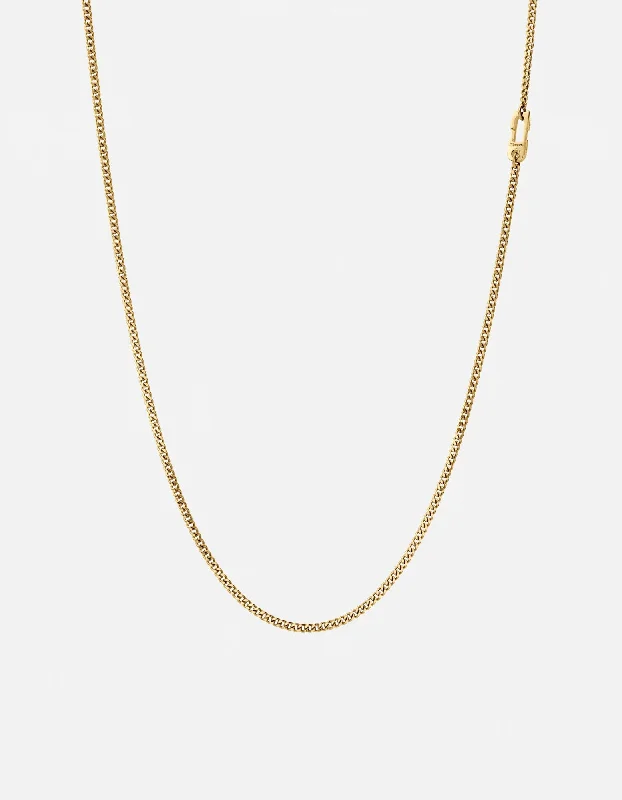 Women’s romantic necklace-2mm Mini Annex Chain Necklace, Gold Vermeil