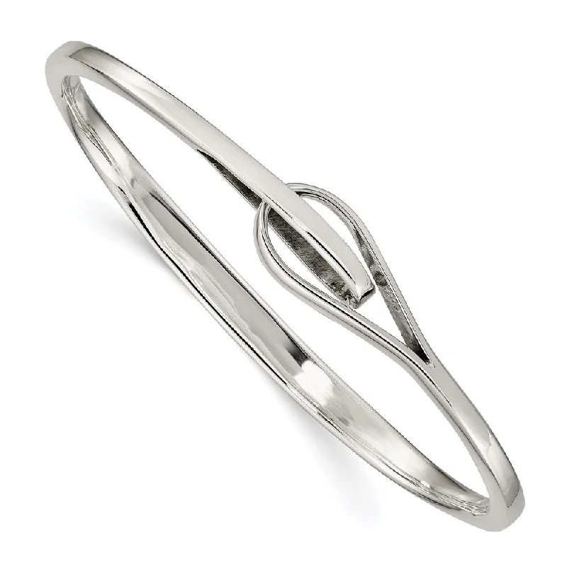 Women’s stacked bangle set-Sterling Silver Interlocking Slip-on Bangle-WBC-QB913