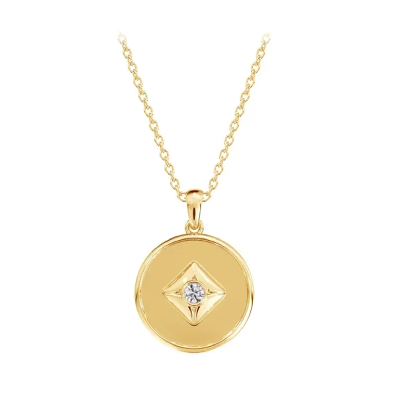 Women’s diamond necklace-De Beers Forevermark 18k Yellow Gold Icon Medallion (0.09ctw)