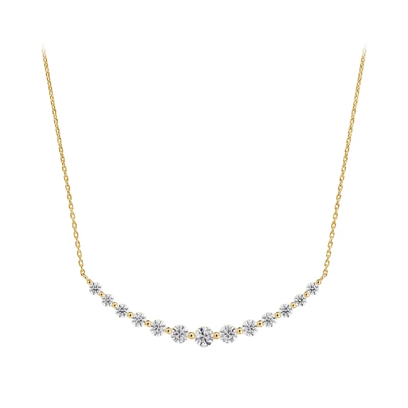 Women’s lock and key necklace-De Beers Forevermark Graduated Diamond Smile Necklace