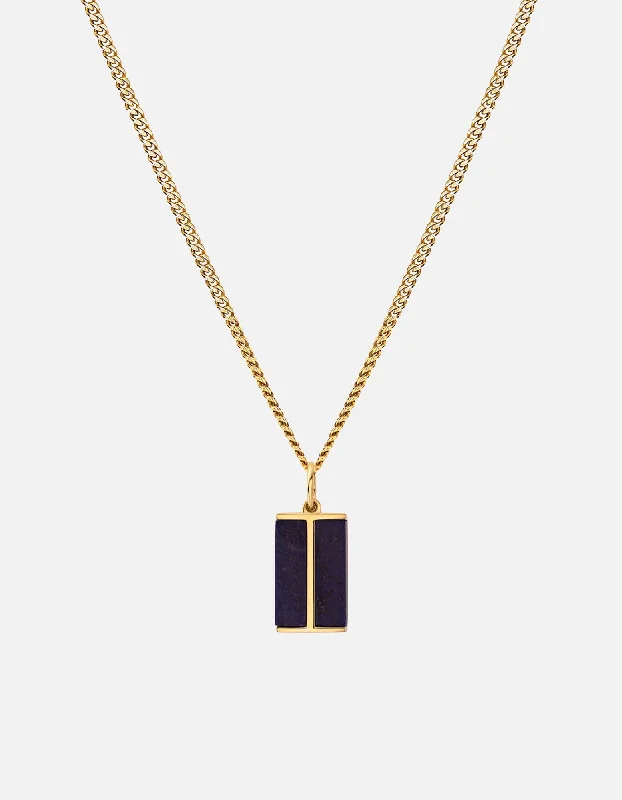 Women’s diamond necklace with chain-Duo Lapis Necklace, Gold Vermeil