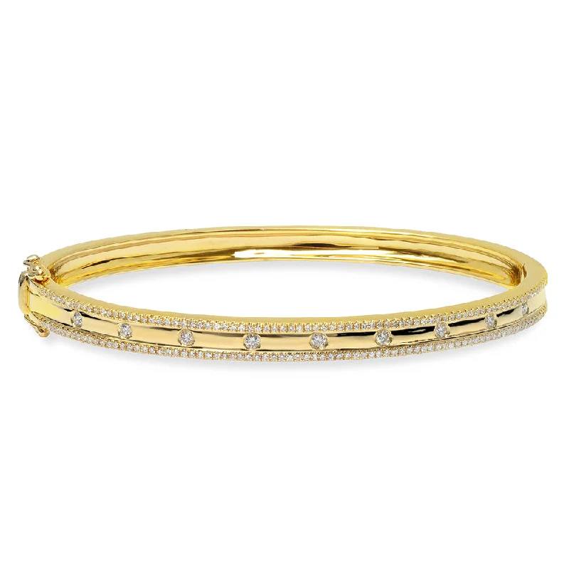 Women’s sterling silver bangles-Diamond Bangle