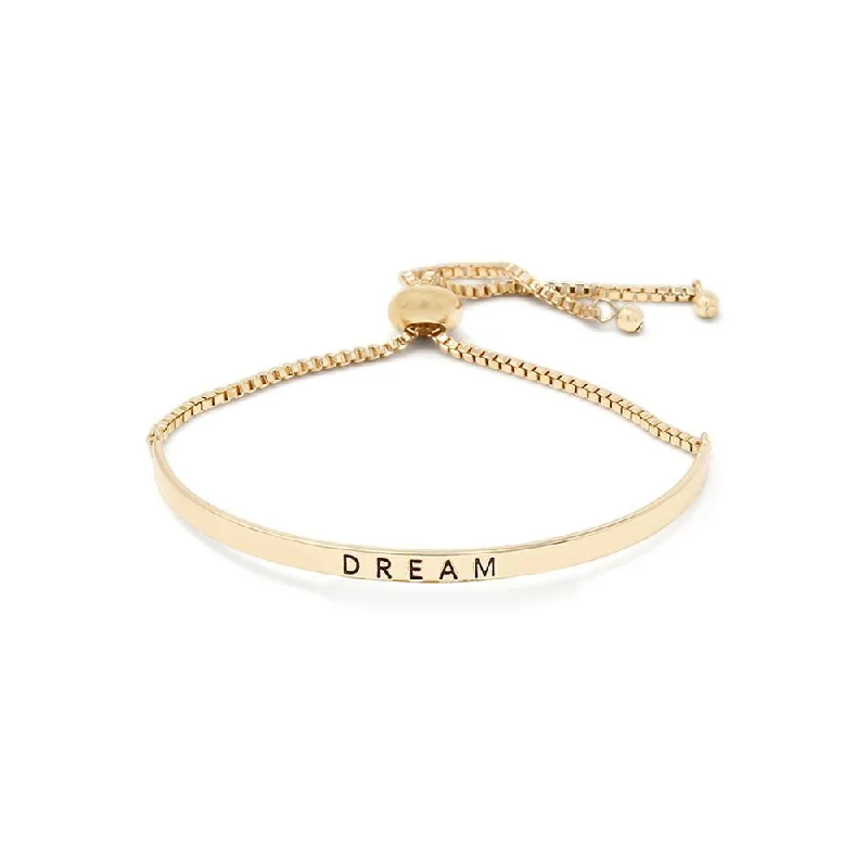 Women’s personalized bangle-Inspirational Adjustable Bangle-Dream Gold Tone