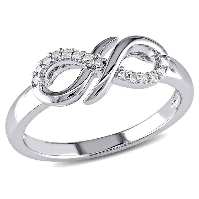 Women’s eternity gemstone ring-Miadora Diamond Infinity Ring in Sterling Silver