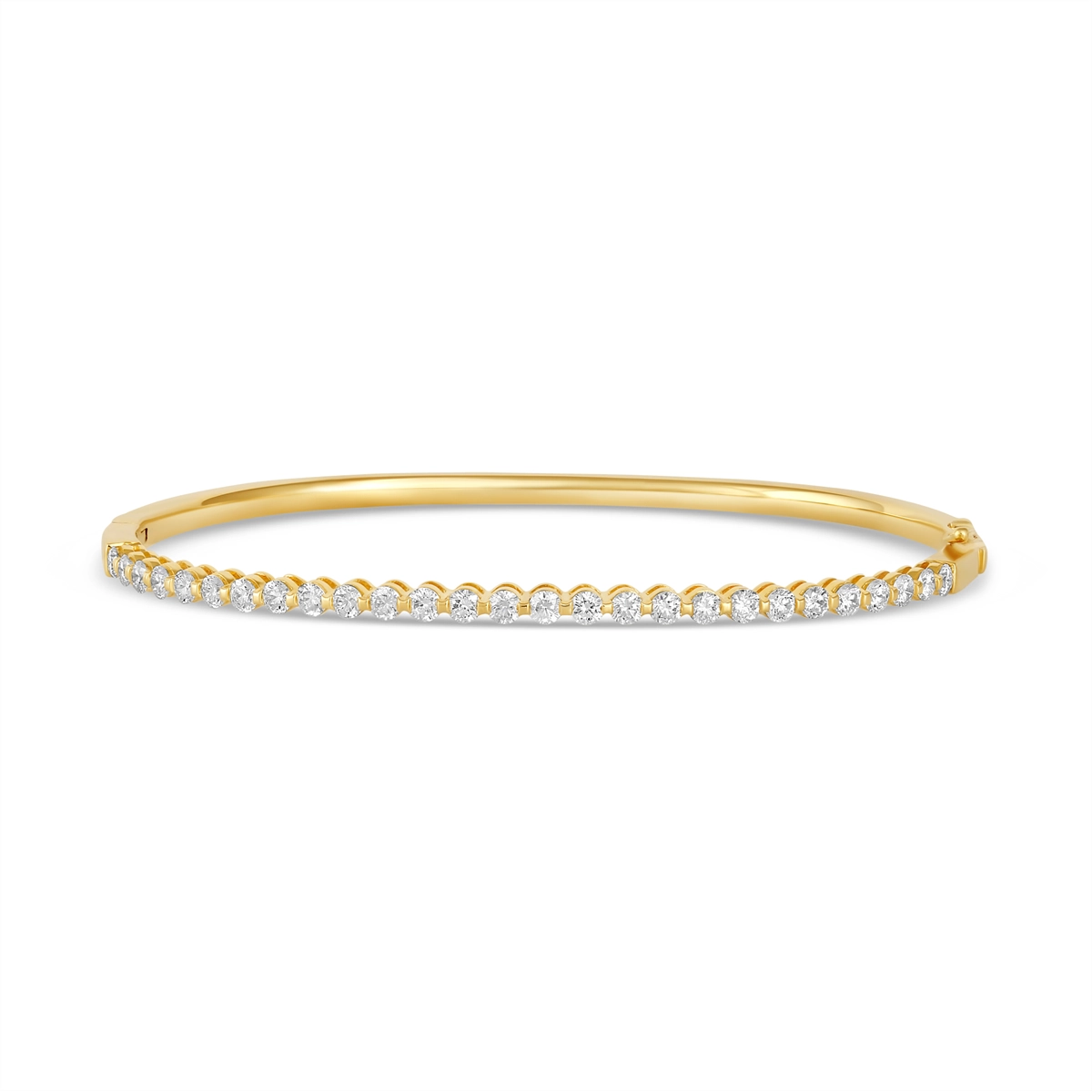 Women’s diamond bracelet-18K Yellow Gold Diamond Clasped Bangle