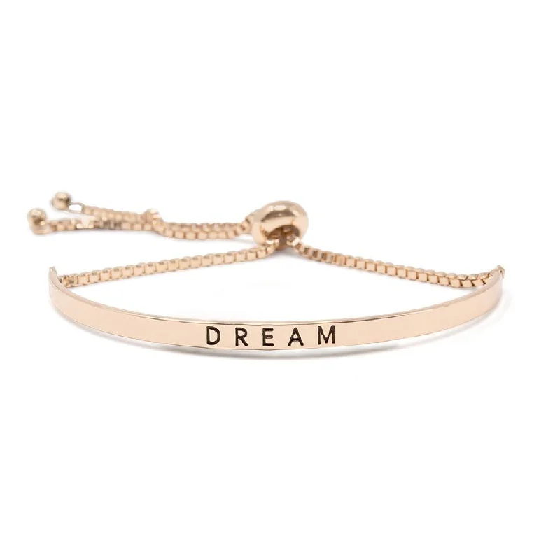 Women’s double-layer bracelet-Inspirational Adjustable Bangle-Dream Rose Gold Tone