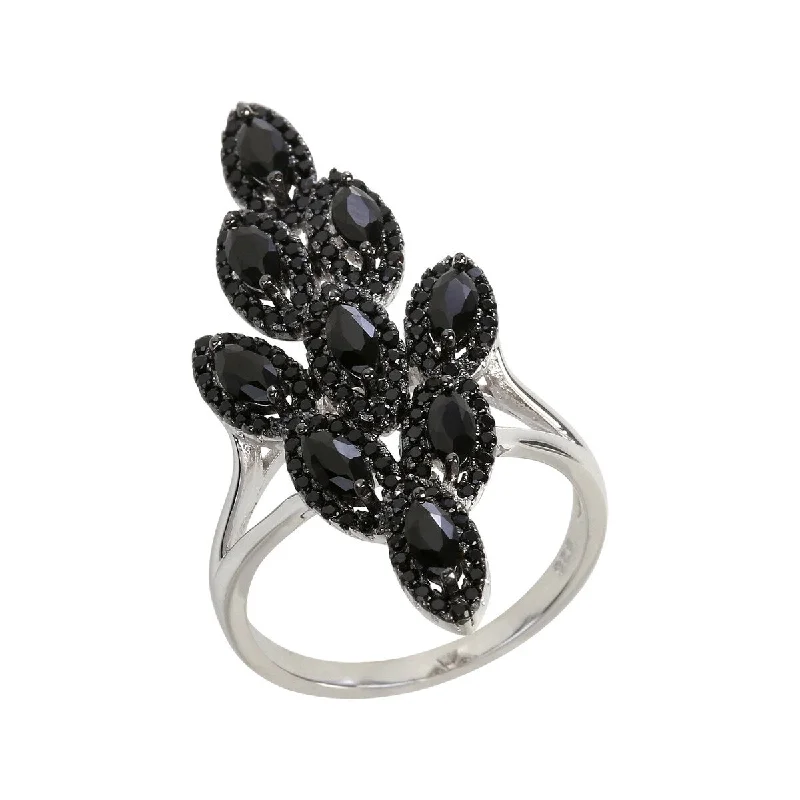 Women’s infinity band ring-925 Sterling Silver Black Spinel Ring