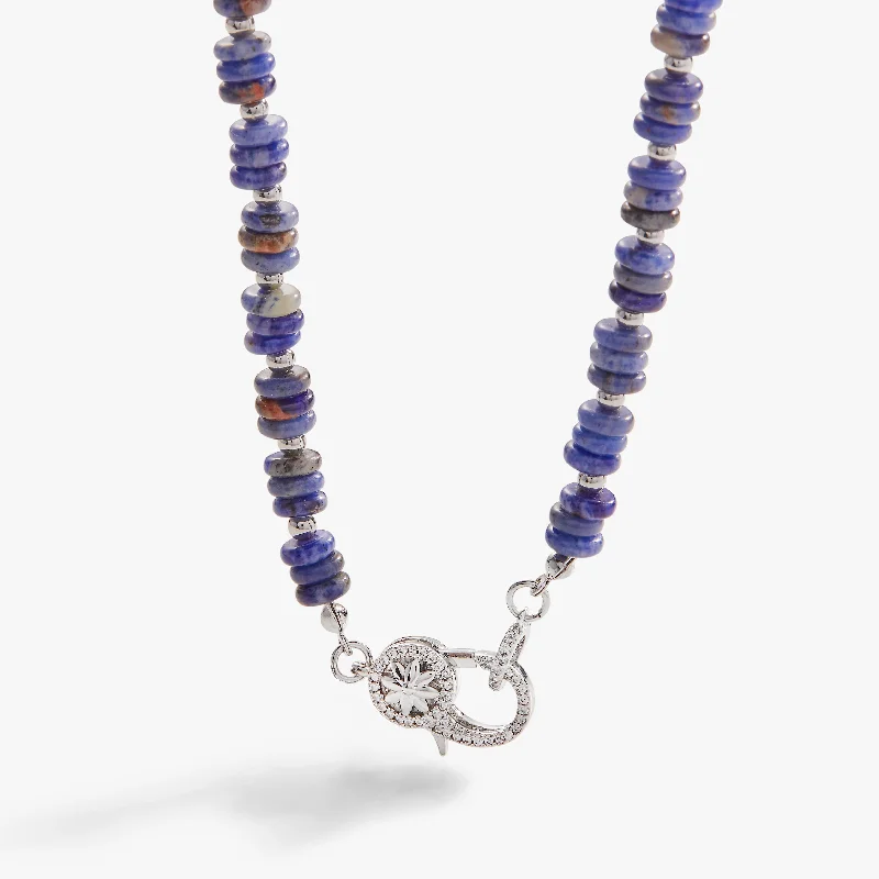 Women’s zodiac necklace-Sodalite Carabiner Necklace