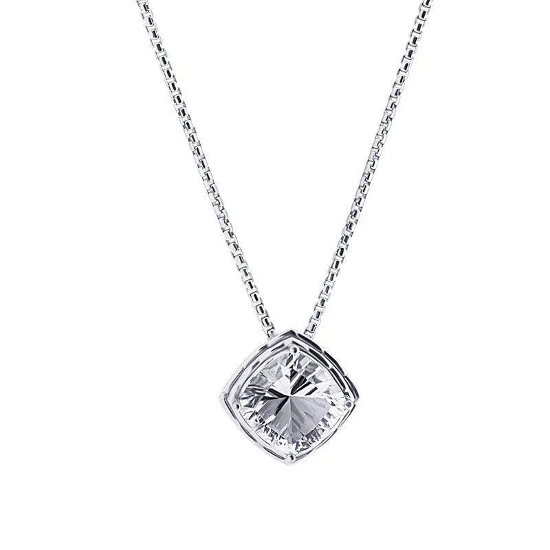 Women’s gemstone drop necklace-Pietra Collection Rock Crystal Pendant