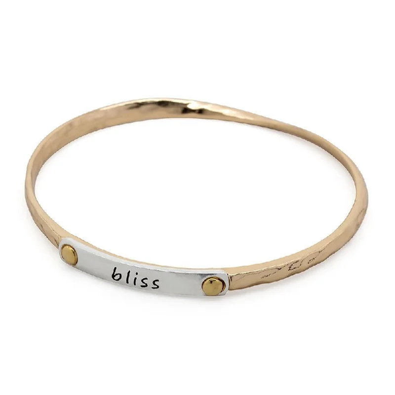 Women’s trendy charm bracelet-2Tone Hammered Bliss Bangle