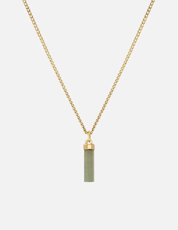 Women’s gemstone drop necklace-Remi Aventurine Necklace, Gold Vermeil