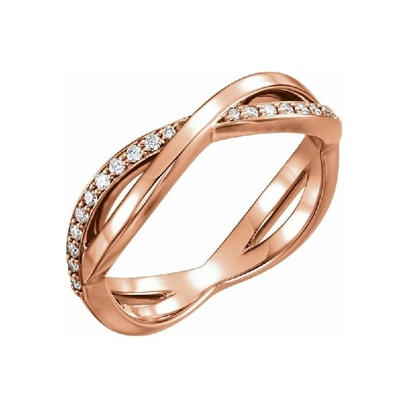 Women’s vintage-inspired ring-14K Rose Gold 1/5 CTW Diamond Infinity-Inspired Ring for Women