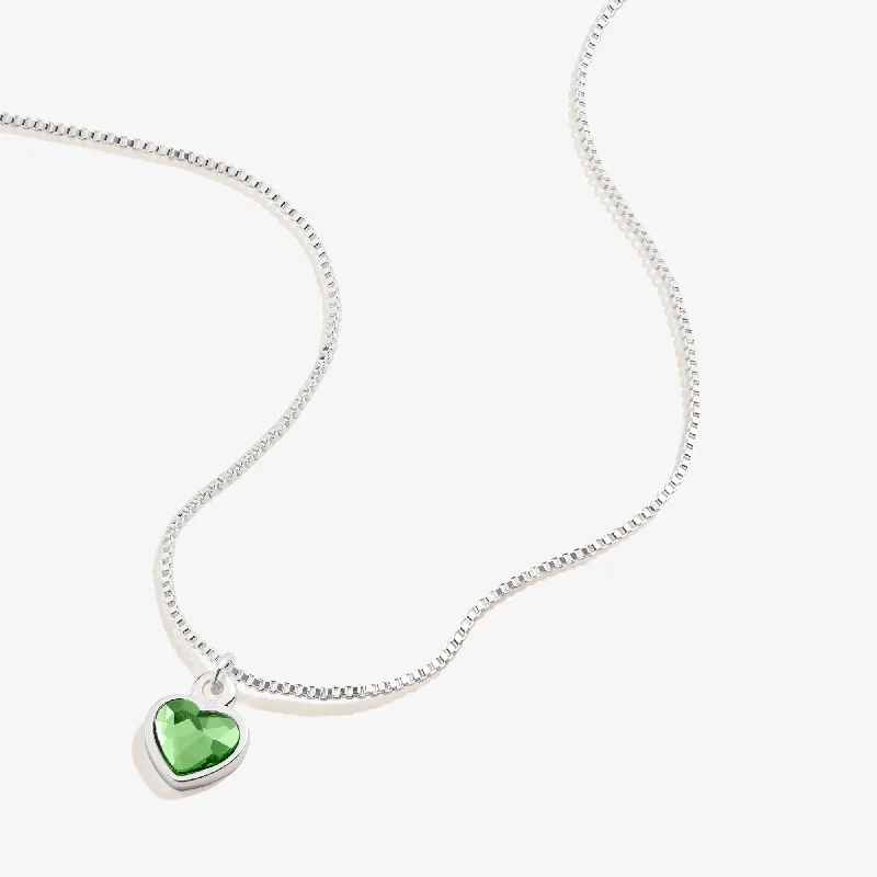 Women’s luxury necklace-Peridot Heart Necklace, August Birthstone