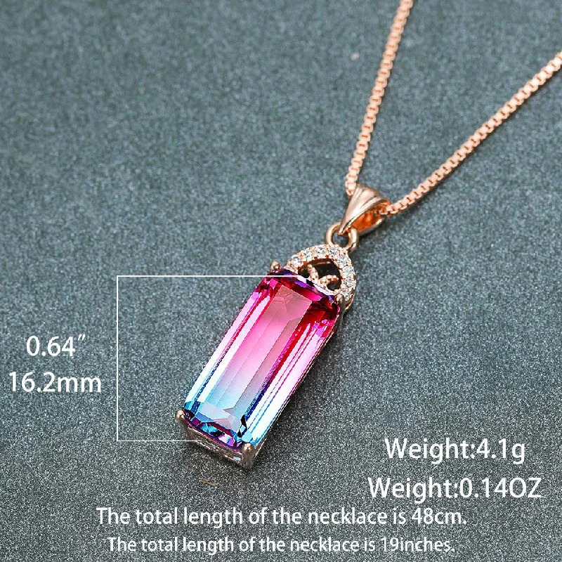 Women’s necklace set-Simple Style Square Alloy Copper Pendant Necklace