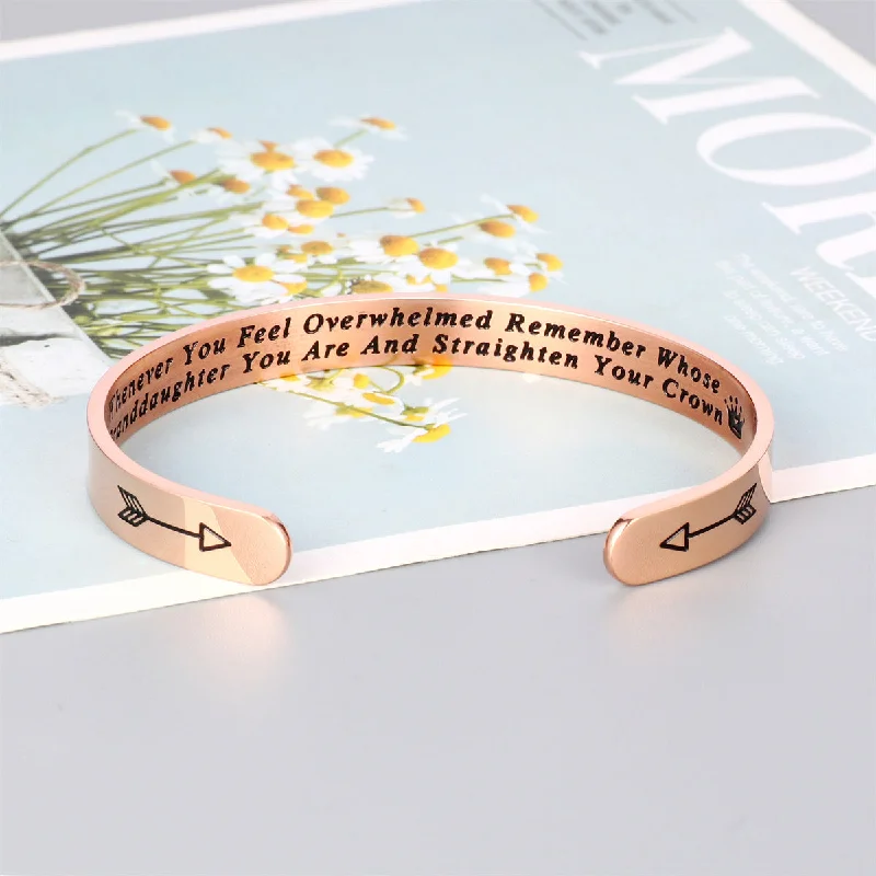 Women’s gemstone bangle-Casual Elegant Classic Style Letter Stainless Steel Polishing Bangle